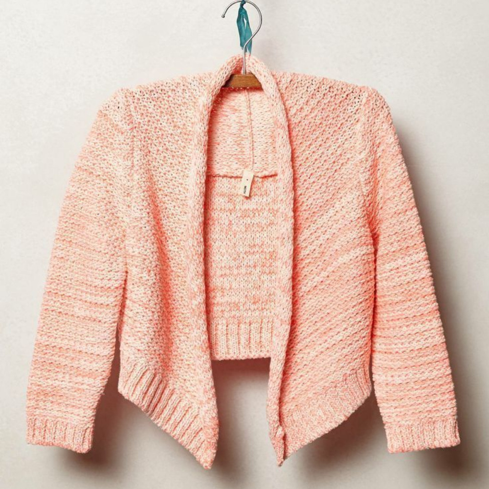 Anthropologie Marled Neon Bolero Open Front Cropped Cardi Sweater By Moth NWT XS